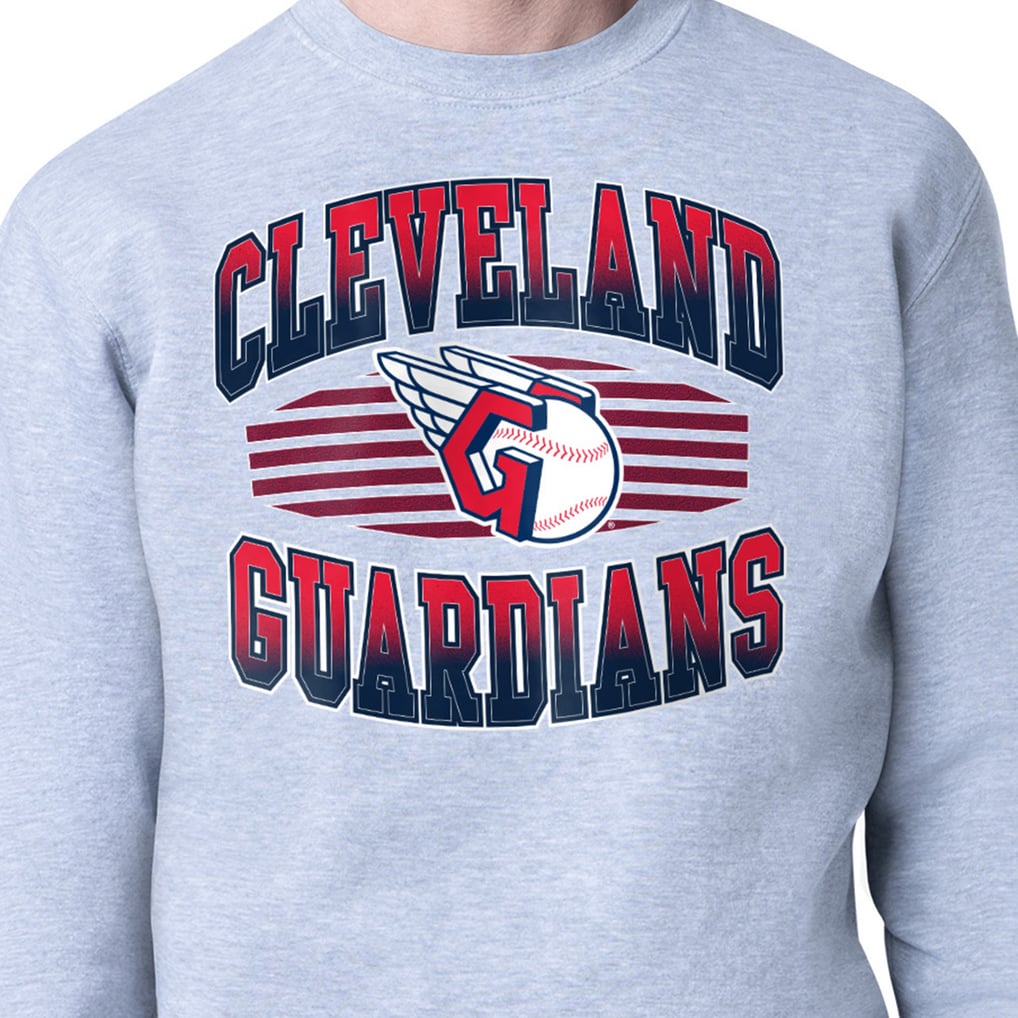 Cleveland Guardians Starter Team Grit Graphic Fleece Pullover Sweatshirt - Heather Gray