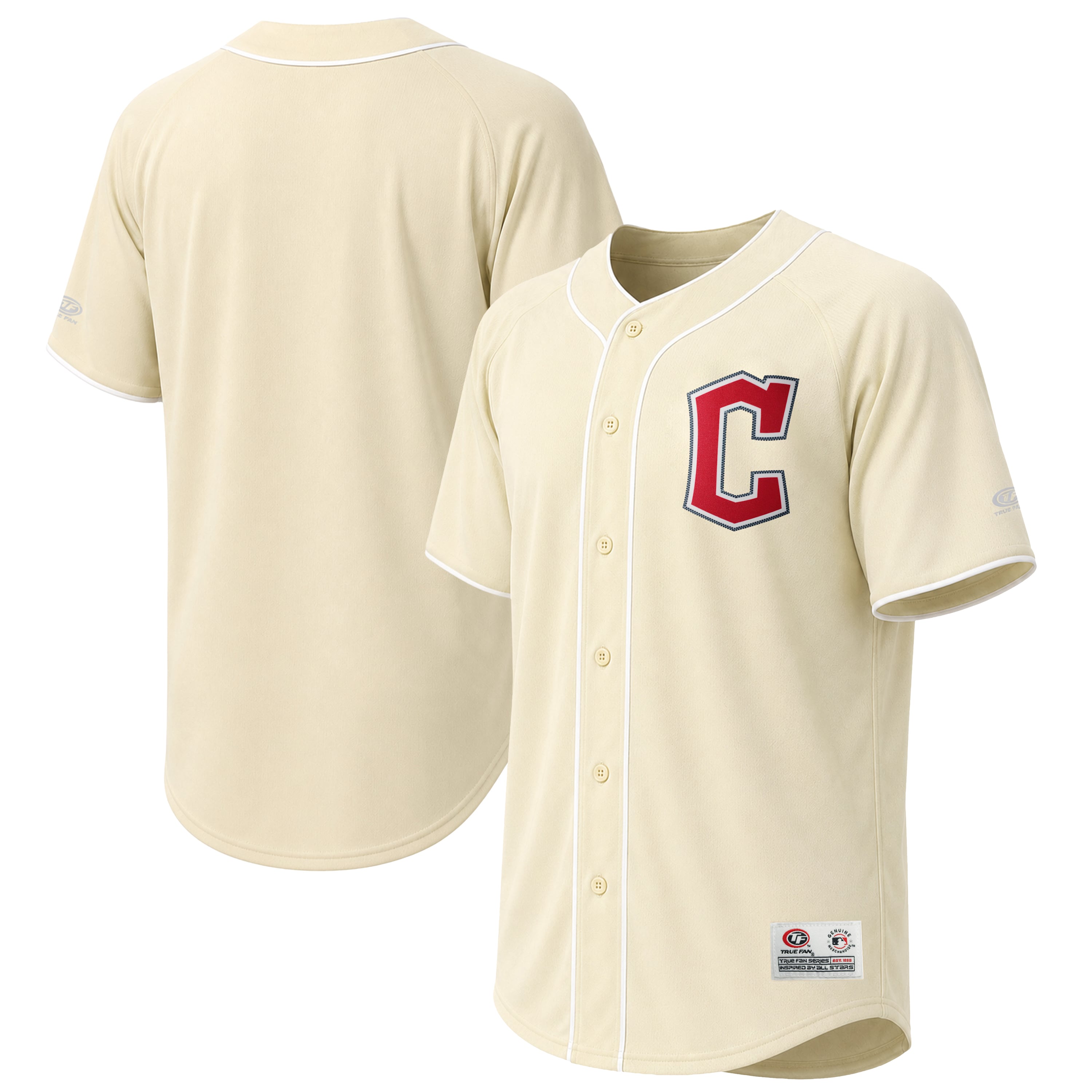 Men's Cleveland Guardians Stitches Cream Jersey