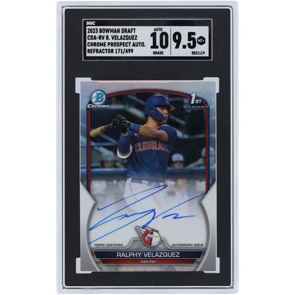 Ralphy Velazquez Cleveland Guardians Autographed 2023 Bowman 