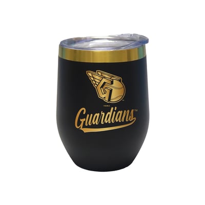 Cleveland Guardians The Memory Company 12oz. Stainless Steel Gold Lettering Stemless Wine Tumbler