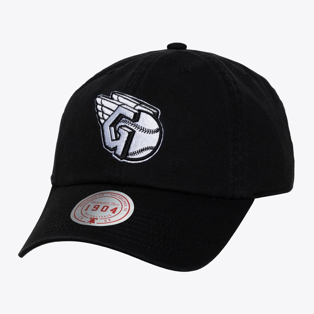 Cleveland Guardians Mitchell & Ness Unisex 1904 Strapback Adjustable Hat - Black & White