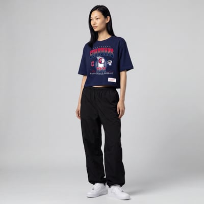Cleveland Guardians Mitchell & Ness Women's Street Graphics T-Shirt - Navy

