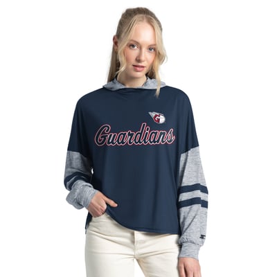 Cleveland Guardians Starter Women's Fuel Up Lightweight Hoodie - Navy