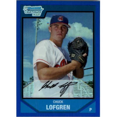 2007 Bowman Chrome Prospects Blue Refractors #BC28 Chuck Lofgren