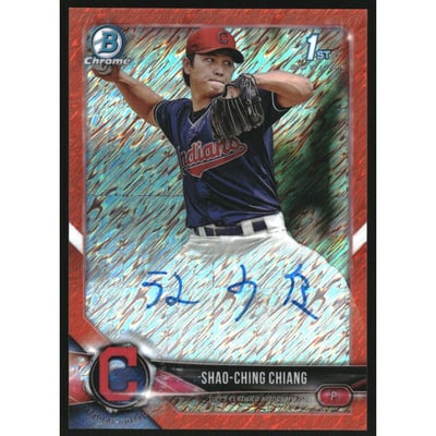 2018 Bowman Chrome Prospect Autographs Orange Shimmer Refractors #CPASCC Shao-Ching Chiang