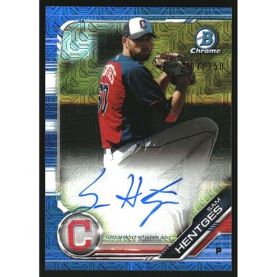 2019 Bowman Chrome Prospect Autographs HTA Choice Refractors #CPASHE Sam Hentges