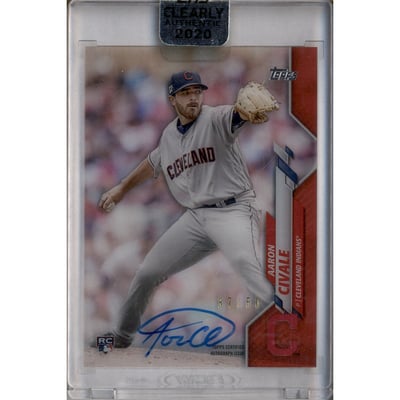2020 Topps Clearly Authentic Autographs Red #CCAAC Aaron Civale