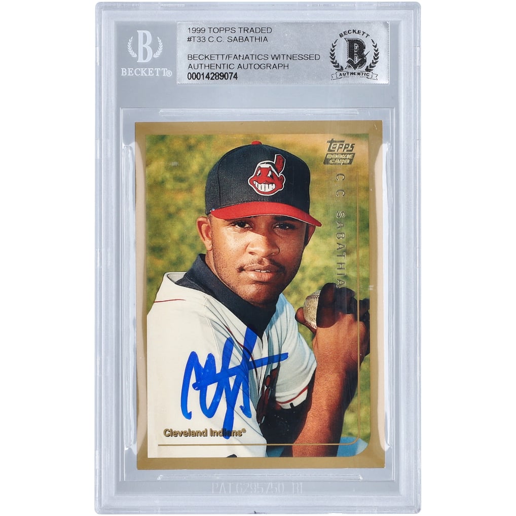 Autographed Cleveland Indians CC Sabathia 1999 Topps Traded #T33 ...