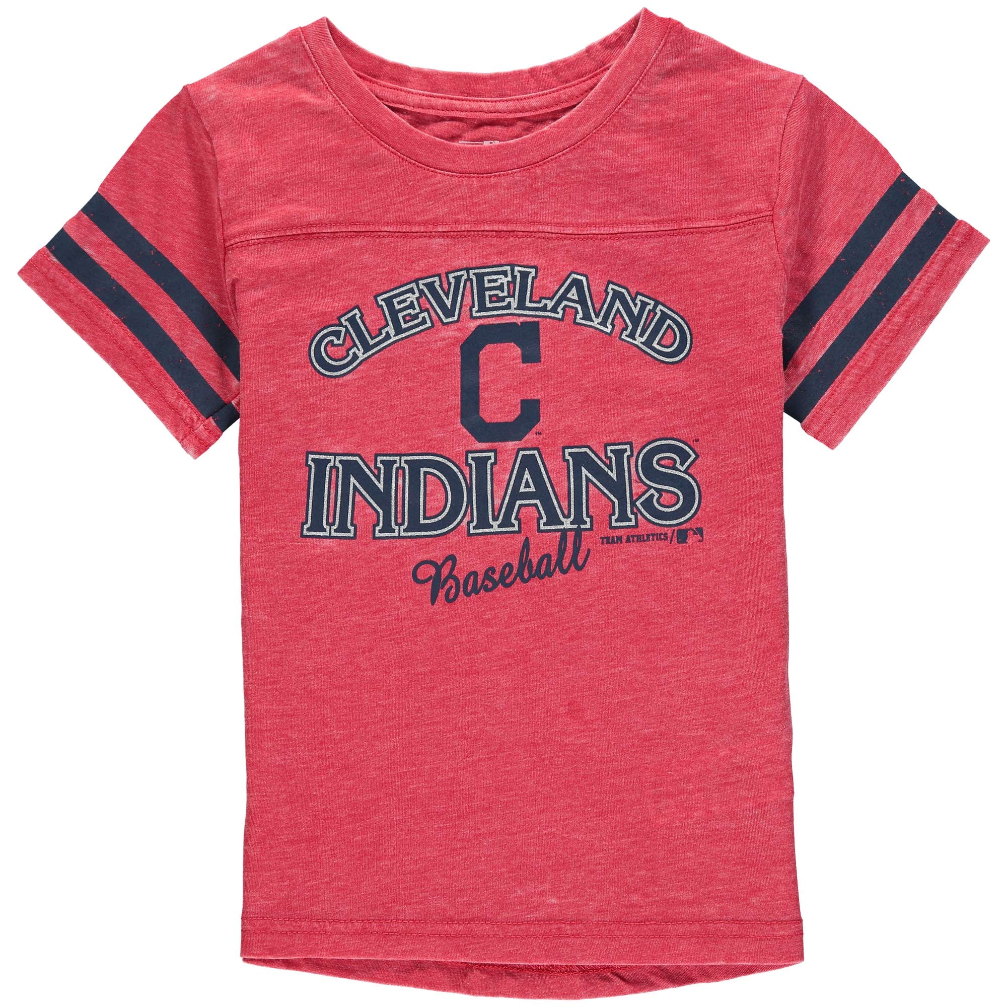thumbnail image 2 of Women's Cleveland Indians Chief Wahoo Rhinestone Bling V-Neck T-Shirt 2 of 3