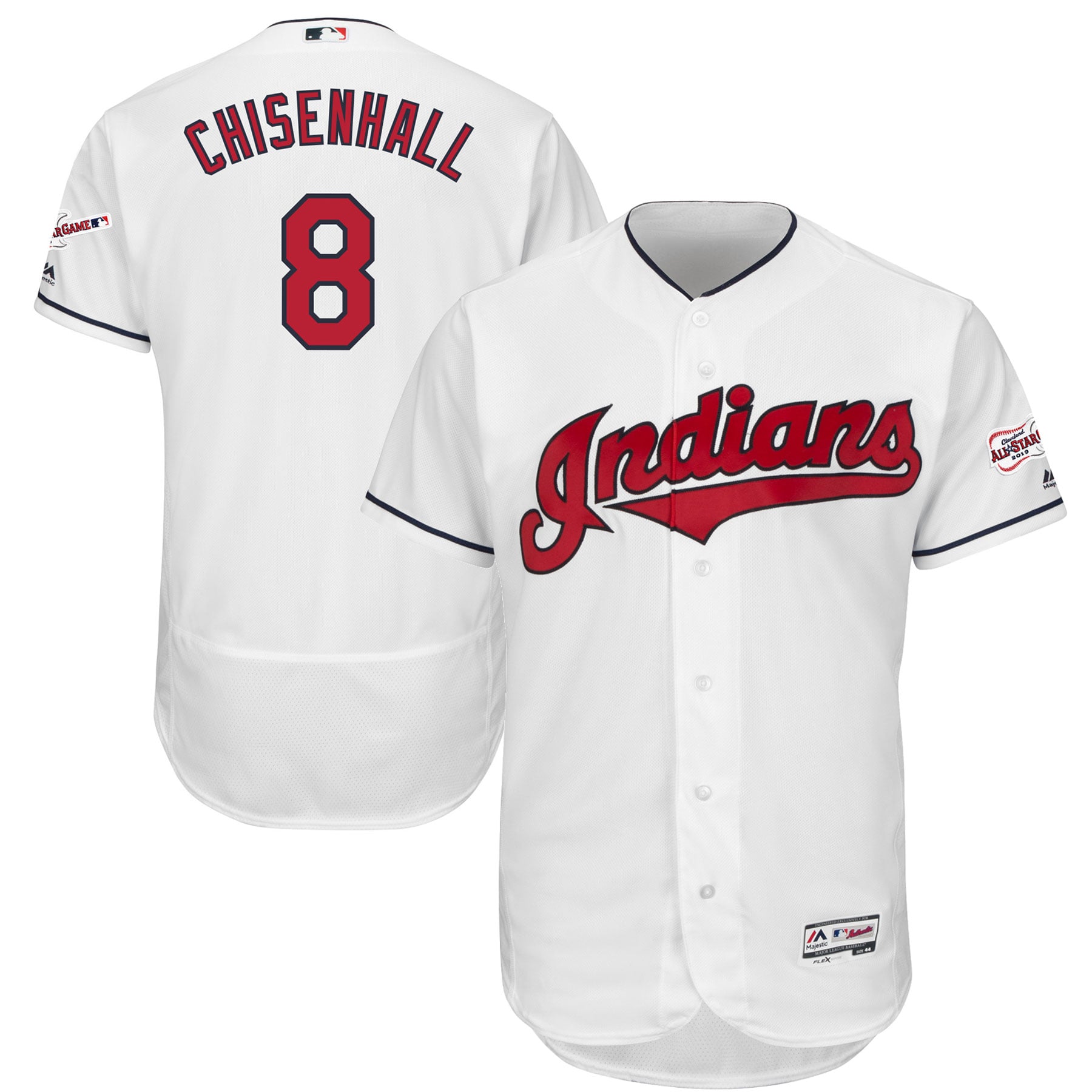 Men's Cleveland Indians Lonnie Chisenhall Majestic White Home 2019