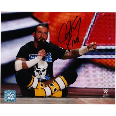 CM Punk WWE Autographed Fanatics Authentic 8" x 10" Original Pipe Bomb Photograph