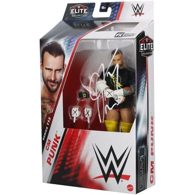 CM Punk WWE Autographed Fanatics Authentic Mattel Elite Series 113 Action Figure