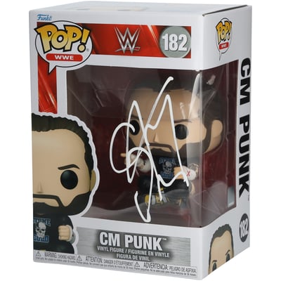 CM Punk WWE Autographed Fanatics Authentic #182 Pipe Bomb Funko Pop! Figurine