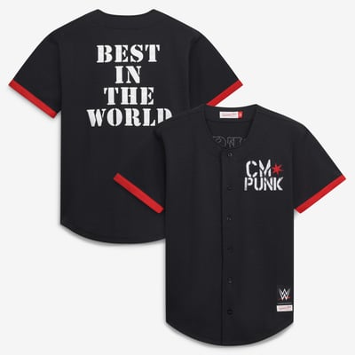  CM Punk Mitchell & Ness Mesh Baseball Jersey - Black