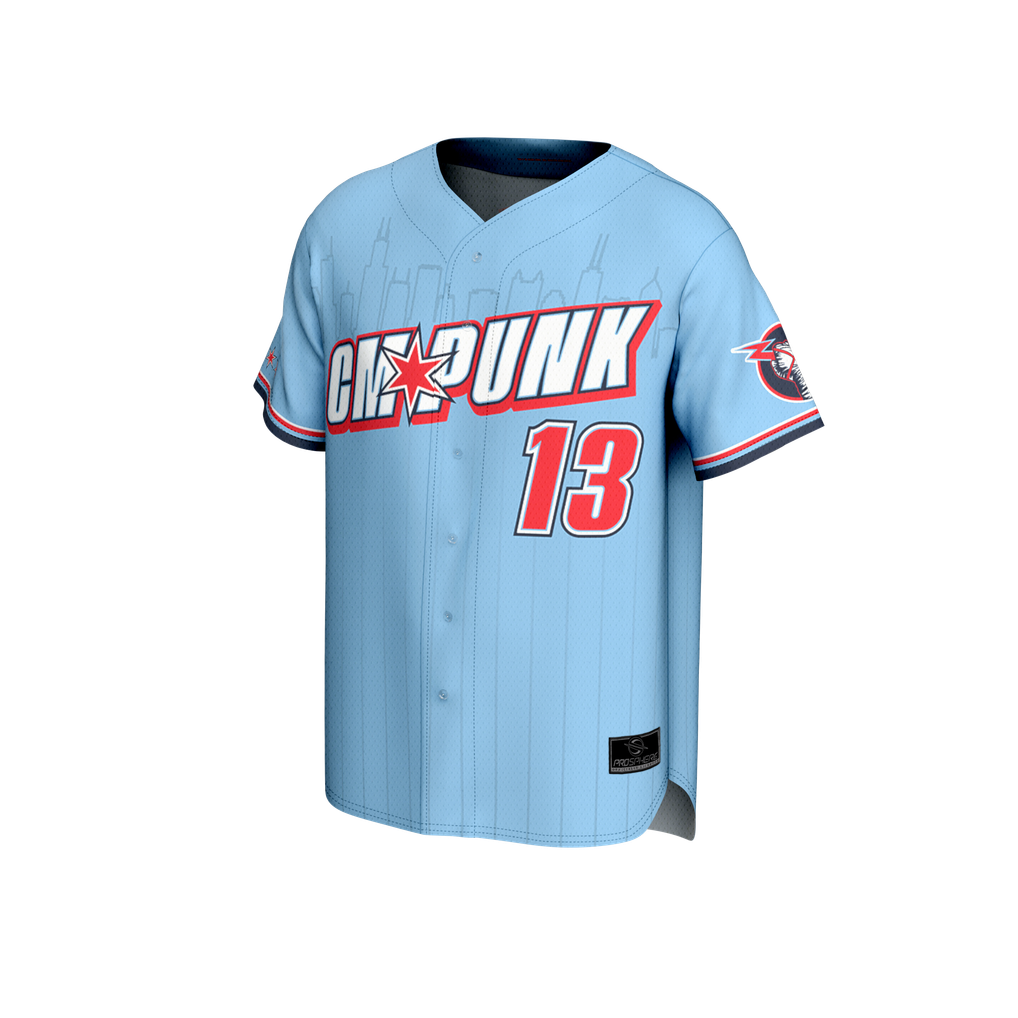 CM Punk ProSphere Chicago Baseball Jersey - Blue