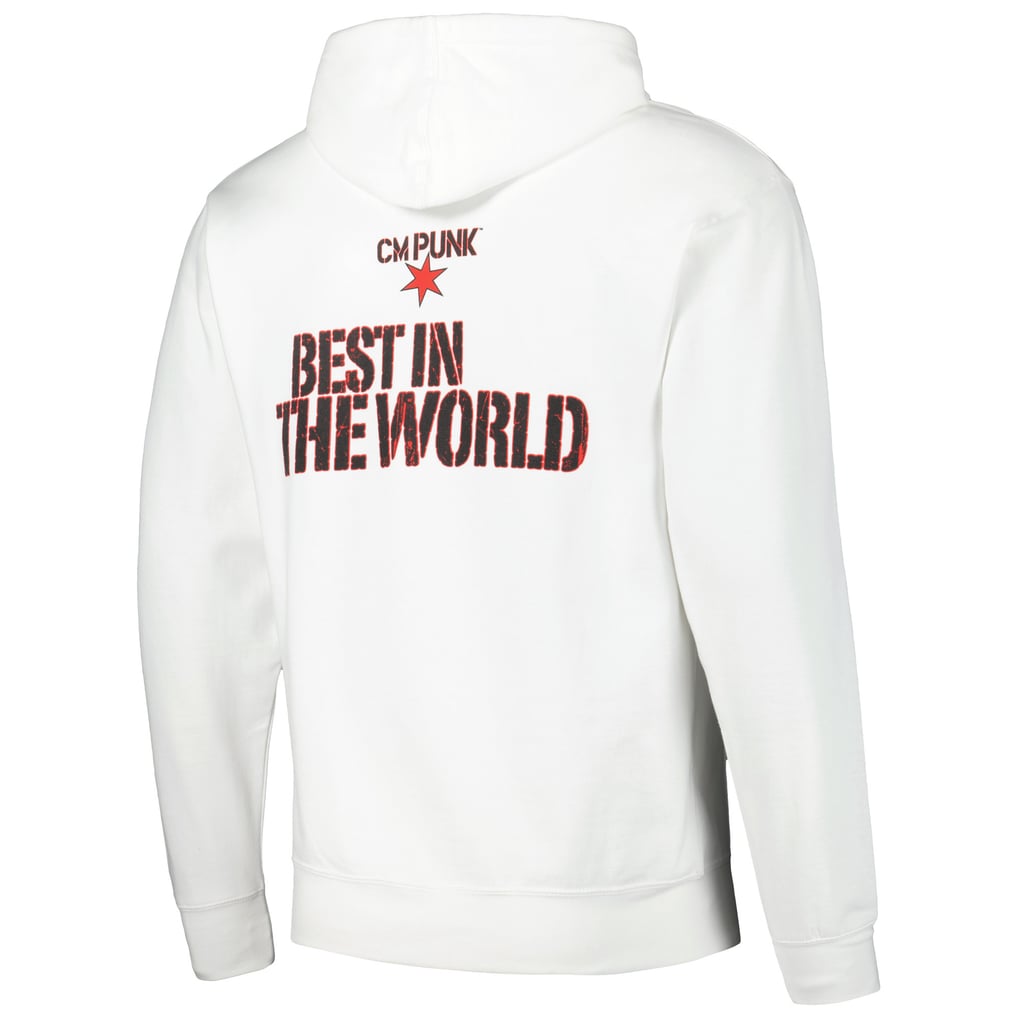 CM Punk Best in the World Retro Pullover Hoodie - White