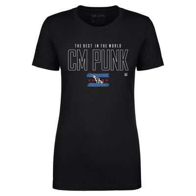 CM Punk 500 Level Women's WWE Elite T-Shirt - Black