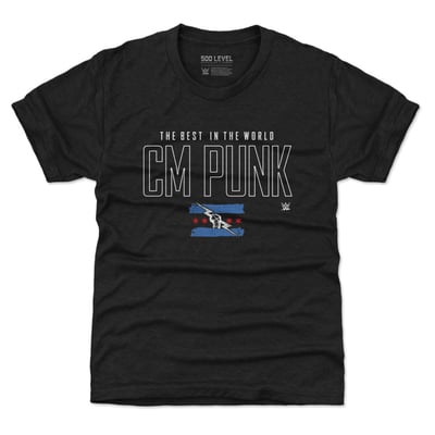 CM Punk 500 Level Youth WWE Elite T-Shirt - Heather Black