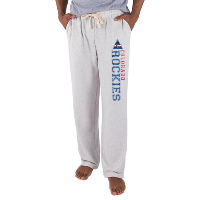 CO Rockies Concepts Sport Vintage Logo Mainstream Terry Tri-Blend Pants - Oatmeal