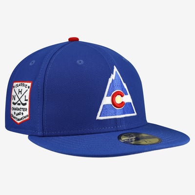 CO Rockies New Era Vintage Hockey 59FIFTY Fitted Hat - Blue