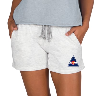  CO Rockies Concepts Sport Women's Mainstream French Terry Tri-Blend Shorts - Oatmeal