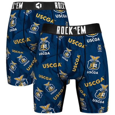  Coast Guard Academy Bears Rock Em All Over Logo Boxer Briefs - Blue