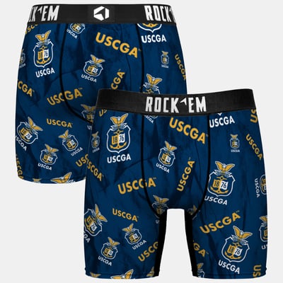  Coast Guard Academy Bears Rock Em Youth All Over Logo Boxer Briefs - Blue