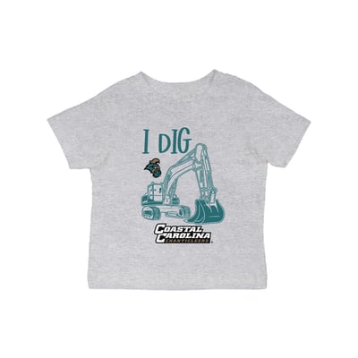 Coastal Carolina Chanticleers Vive La Fete Infant Excavator T-Shirt - Gray