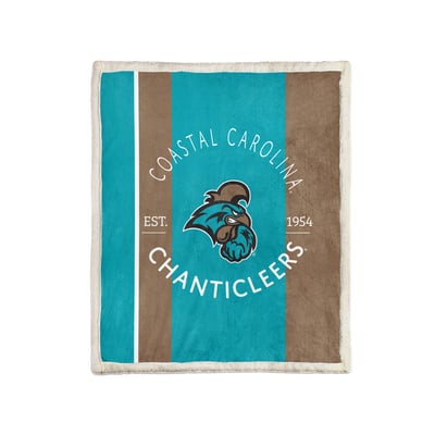 Coastal Carolina Chanticleers Pegasus Block Stripe 50" x 60" Ultra Cozy Sherpa Blanket