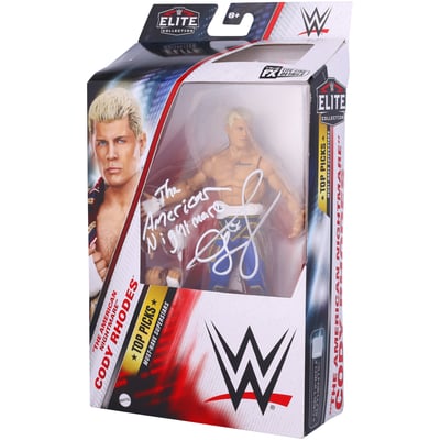 Cody Rhodes WWE Autographed Mattel Elite Top Picks 2024 Wave 4 Action Figure with "The American Nightmare" Inscription