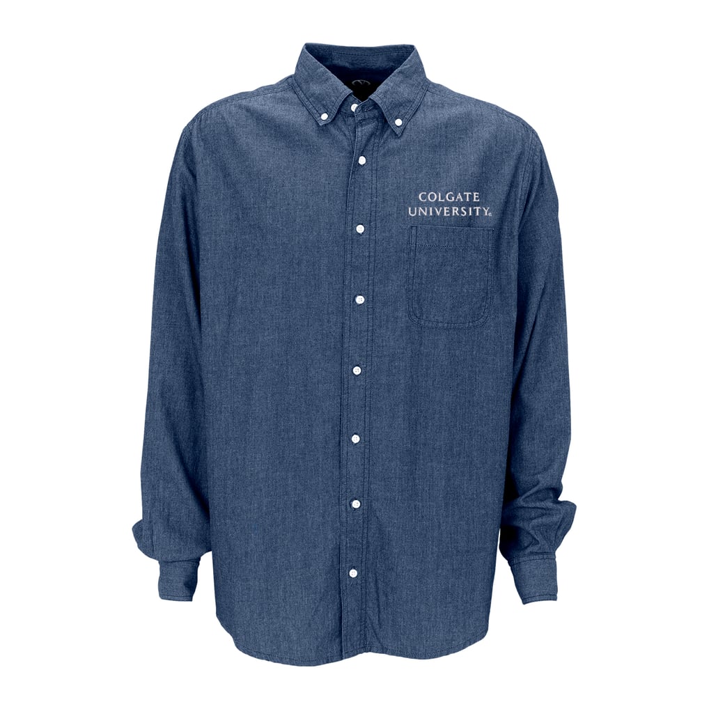 Colgate Raiders Hudson Denim Long Sleeve Button-Down Shirt - Blue