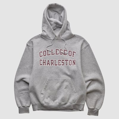 College of Charleston Champion 2000s Hooded Pullover Sweatshirt - Heather Gray - XS by Fanatics Real Vintage