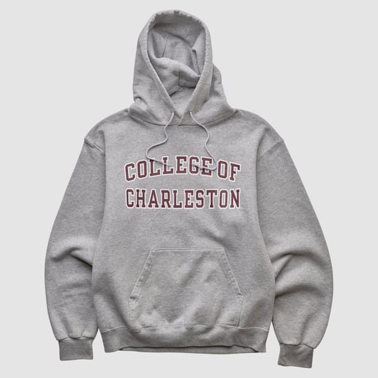 College of Charleston Champion 2000s Hooded Pullover Sweatshirt - Heather Gray - XS by Fanatics Real Vintage