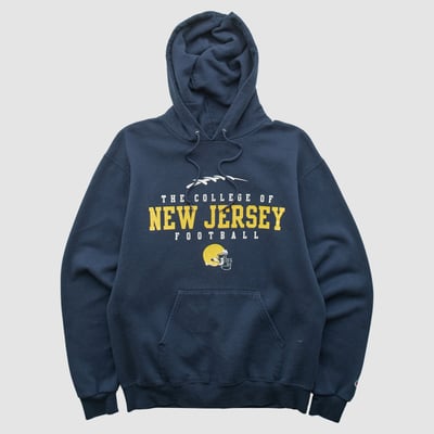 The College of New Jersey Lions Champion 2000s Hooded Pullover Sweatshirt - Navy - S by Fanatics Real Vintage