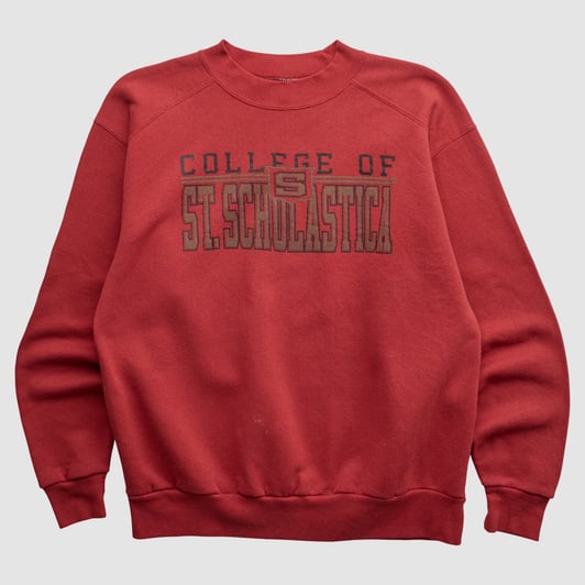 College of St. Scholastica Saints Jansport 90s Pullover Sweatshirt - Red - M by Fanatics Real Vintage