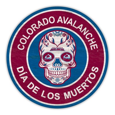 Colorado Avalanche 12" Sugar Skull Circle Sign