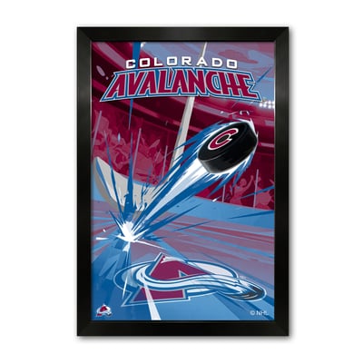 Colorado Avalanche 14" x 20" Framed Hockey Puck Blast Art Print
