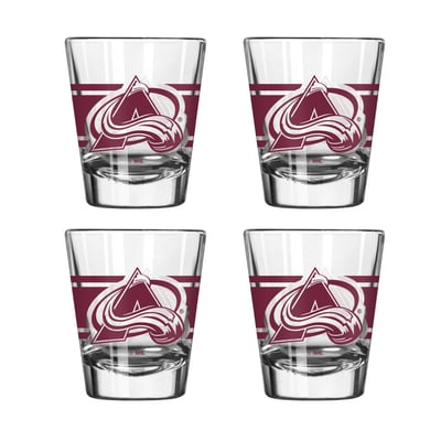 Colorado Avalanche Logo Brands Four-Piece Stripe Shot Glass Set