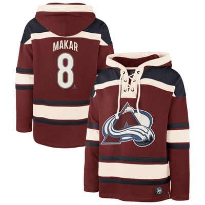 Cale Makar Colorado Avalanche '47 Player Name & Number Lacer Hoodie - Burgundy