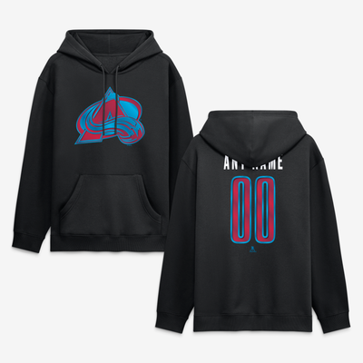 Colorado Avalanche Big & Tall Forged Mascot Personalized Name & Number Hoodie - Black