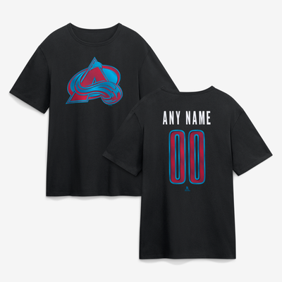 Colorado Avalanche Big & Tall Forged Mascot Personalized Name & Number T-Shirt - Black