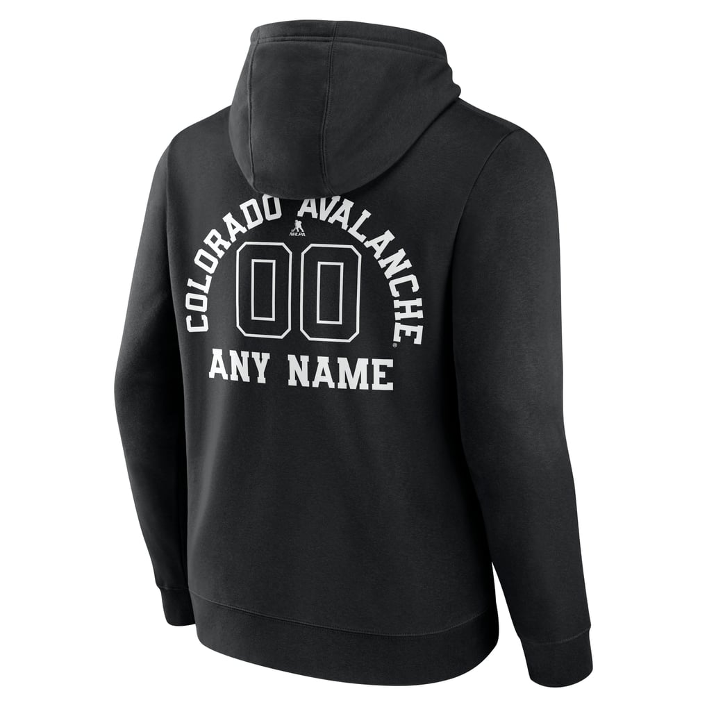  Colorado Avalanche Personalized Name & Number Monochrome Pullover Hoodie - Black