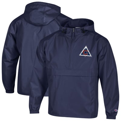  Colorado Avalanche Champion Packable Windbreaker Half-Zip Jacket - Navy