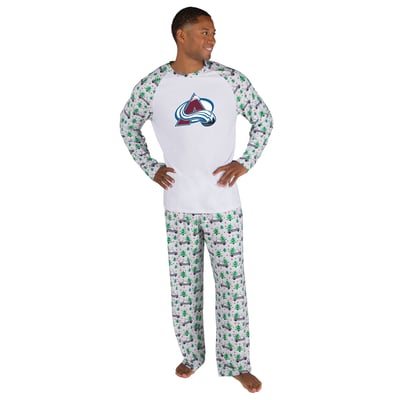Colorado Avalanche Concepts Sport Frostbite Holiday Pajama Set - White
