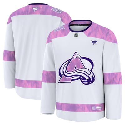  Colorado Avalanche Fanatics Hockey Fights Cancer Practice Jersey - White