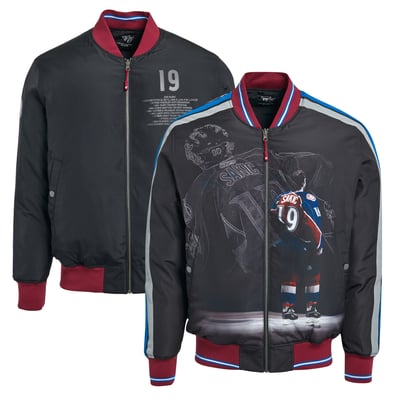 Joe Sakic Colorado Avalanche FE Reversible Full-Zip Bomber Jacket - Charcoal