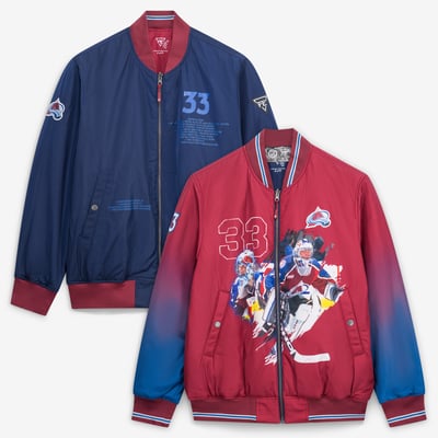 Patrick Roy Colorado Avalanche FE Reversible Full-Zip Bomber Jacket - Burgundy
