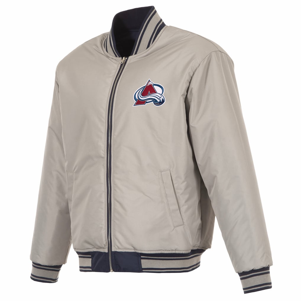 JH Design Colorado Avalanche Navy Full-Zip Reversible Flight Jacket