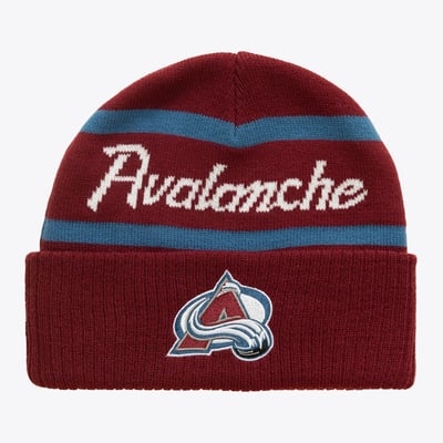 Colorado Avalanche Mitchell & Ness Head Coach Cuffed Knit Hat - Burgundy
