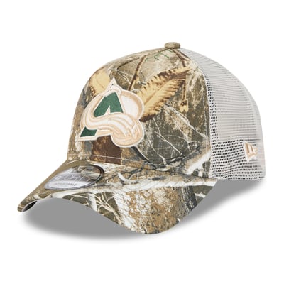 Colorado Avalanche New Era Real Tree A-Frame 9FORTY Adjustable Trucker Hat - Camo